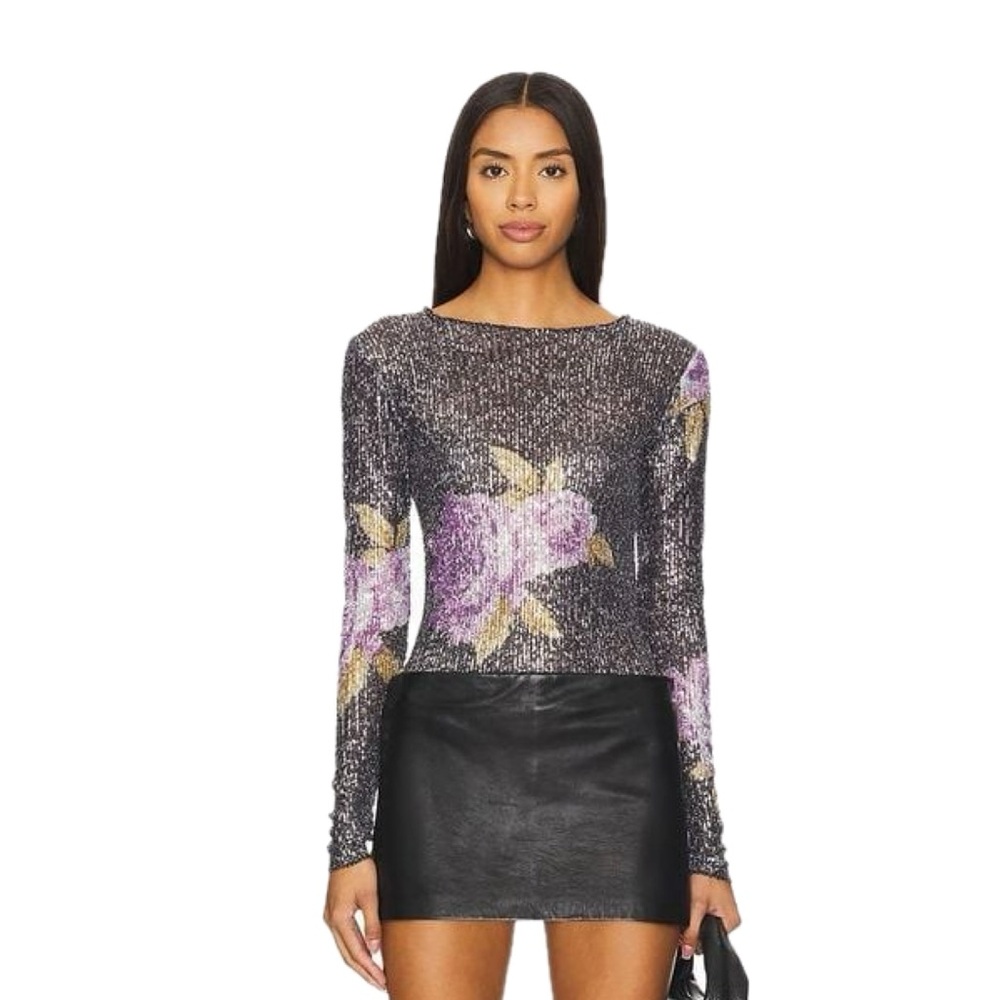Free People | Gold Rush Sequin Top NWT